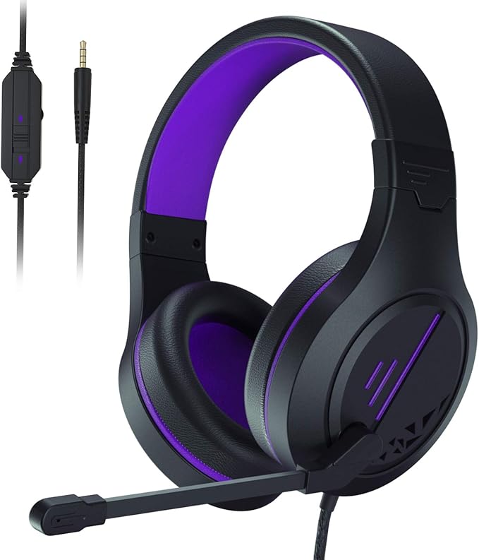 Anivia PC Computer Headset, Headphones with Microphone Stereo Surround for PC MAC Laptop, Noise Cancelling Over Ear Wired Headset with Soft Memory Earmuffs, Compatible with Switch Nintendo PC Laptop