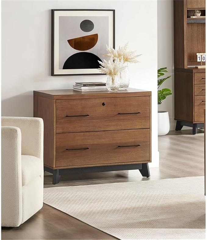 Pemberly Row Set of 3 Writing Office Table & Filing Cabinet & Bookcase