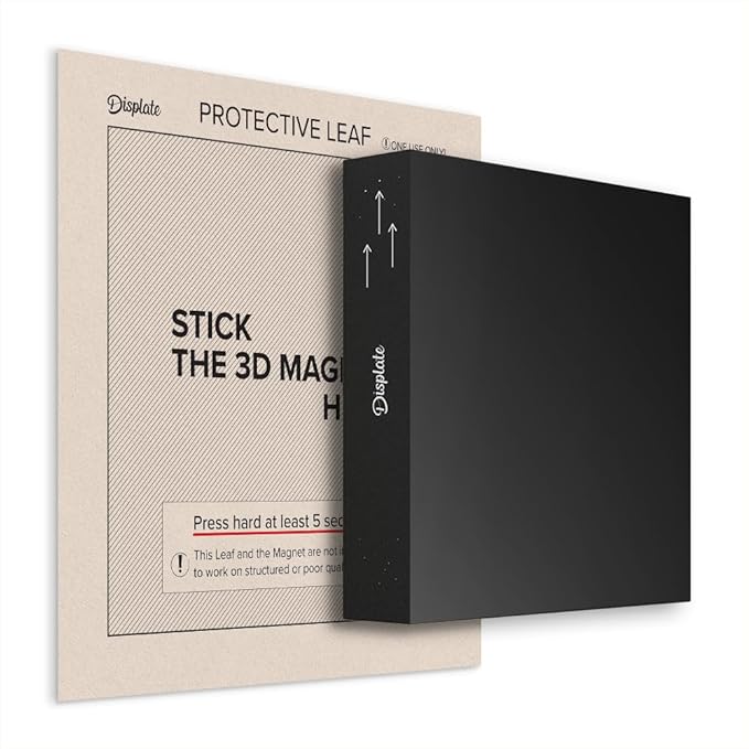 Displate Magnetic Wall Mount Kit for Hanging Pictures, 3D Magnets Stickers Peel & Stick Magnet with Wall-Safe Removable Adhesive Leaf - No Drill, Damage-Free Magnets for Wall Art, Metal Posters Prints