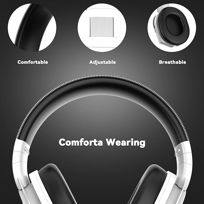 IMYB A88 Gaming Headset with Microphone, Stereo Wired Noise Cancelling Over-Ear Headphones with Mic for Pc, Ps5, Xbox One Series X/s, Ps4, Computer, Laptop, Mac, Nintendo, Gamer (White)
