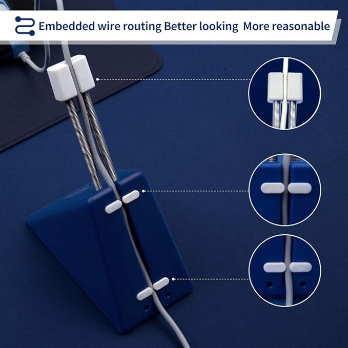 HOTLINEGAMES Mouse Bungee Mouse Cord Clip Cord Management System Fixer Holder for Esports FPS Game (3.0 Blue)