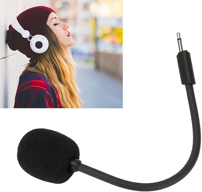 Diyeeni Detachable Microphone Mic Fits for 100 Gaming Headsets, Noise Cancelling Replacement Mic 2.5mm Jack, Bendable Microphone Arm, Plug and Play