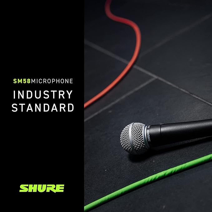 Shure SM58S Dynamic Vocal Microphone with On/Off Switch, Cardioid Pattern, Built-in Pop Filter, for Live & Studio Performance Mic for Singers, Speakers & Stage Use, Black