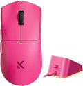 Hyekit MCHOSE K7 Ultra Wireless Esports Gaming Mouse with Magnetic Charging Dock, PAW3950 Optical Sensor, Dual 8K Polling, 42K DPI, 59g Lightweight, 5 Programmable Buttons, 130 Hr Battery (Magenta)