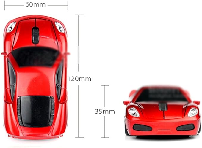 MGbeauty Wireless Mouse Sports Car Mouse Computer Optical Mice for PC Laptop MAC (Silver)
