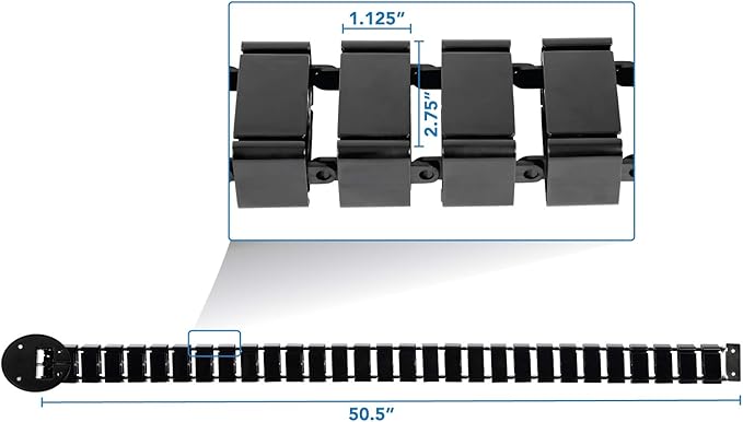 Mount-It! Cable Management Spine, Desk Cord Organizer Vertebrae, Keeps Power and AV Cords Safe and Organized, 50 Inch Long Modular Wire Management Tray, Black