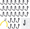 G.CORE Black Pegboard J Hooks Accessories - 80pcs Metal Peg Board Hooks for Hanging, Pegboard Wall Organizer Hangers, Fits 1/4 Slots, Tools Display Storage Holders for Garage Craft Office Organization
