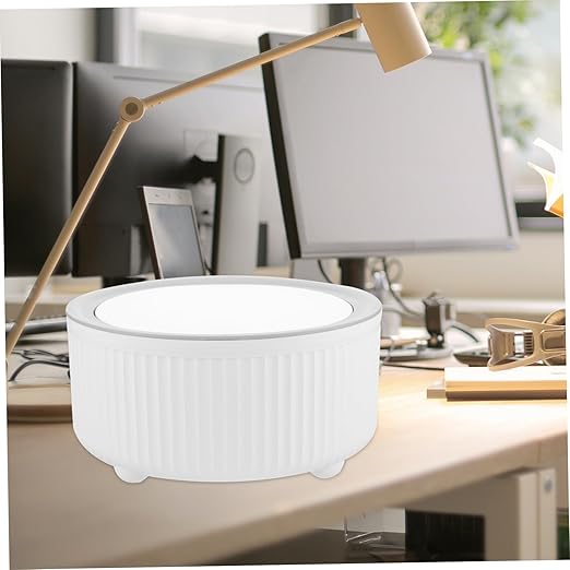 Vaguelly Mini Desktop Trash Can Round Waste Basket for Bedroom and Office Slim Plastic Garbage Bin Press Top Lid Compact Wastebasket for Counters and Nightstands