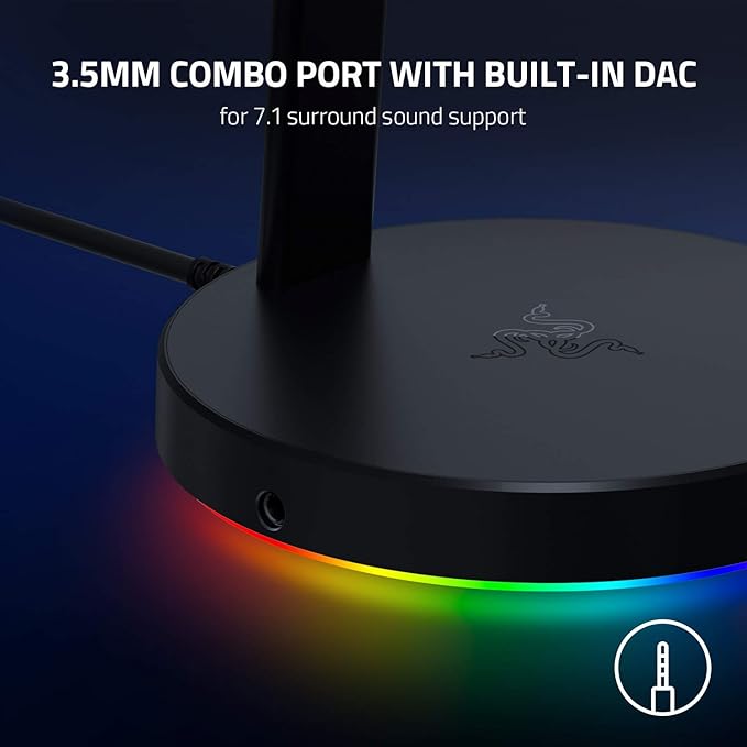 Razer Leviathan V2 X: PC Soundbar with Full-Range Drivers & Base Station V2 Chroma: Chroma RGB Lighting - Non-Slip Rubber Base - Designed for Gaming Headsets - Classic Black