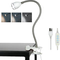 Desk lamp Eye-Caring Table Lamps, 360°Rotation Gooseneck Clip on Lamp Reading Light, Portable Reading Book Light, Clamp Light, Study Desk Lamps for Bedroom and Office Home Lighting (White with Dimme)