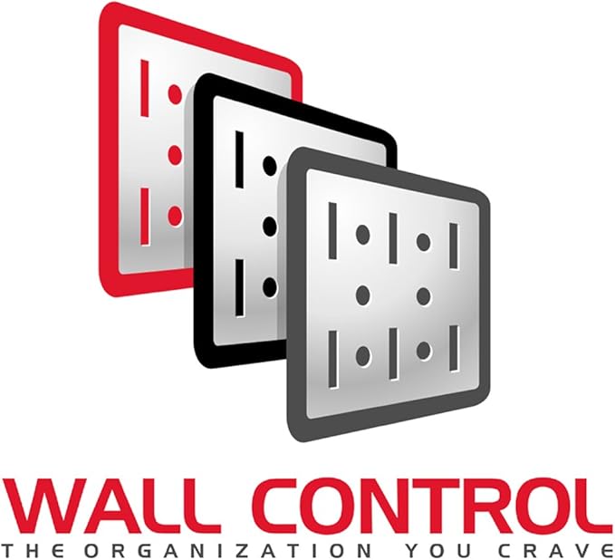 Wall Control Modular Pegboard Tool Organizer System - Wall-Mounted Metal Peg Board Tool Storage Unit for Wall Storage Tiling (Metallic Pegboard)
