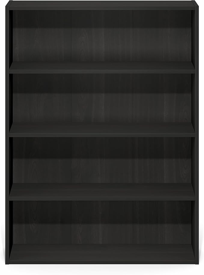 Furinno PASIR Book Shelf, 4-Tier Bookshelf with Open Storage Shelf, Standing Bookcase, 9.3 x 31.3 x 41.8, Easy Assembly, for Home Office, Bedroom, Living Room, Espresso