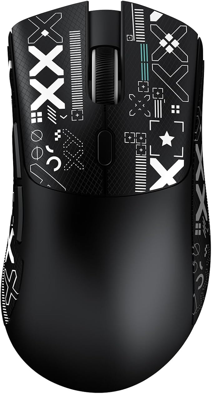 MAMBASNAKE Attack Shark R1 Wireless Gaming Mouse,PAW3311 Optical Sensor 18K DPI,59g Ultralight 2.4Ghz/BT/Wired Computer Mice for Win/Mac-Black&Tape