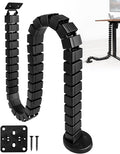 Under Desk Cable Management Kit Fit for Sit Stand Desk Cable Management, Screw Fixation Adjustable Length Cable Management Spinal, Flexible Chain Raceway Cable Management