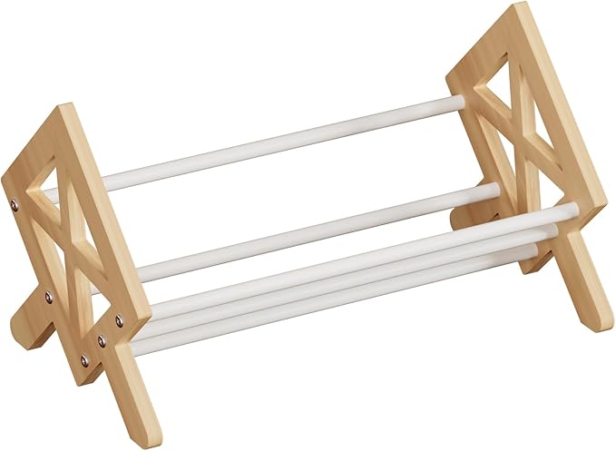 Desktop Bookshelf Organizer, Wood Office Tabletop Book Storage Rack, Tilting Bookcase for Books/CDs/Magazine Display (White)