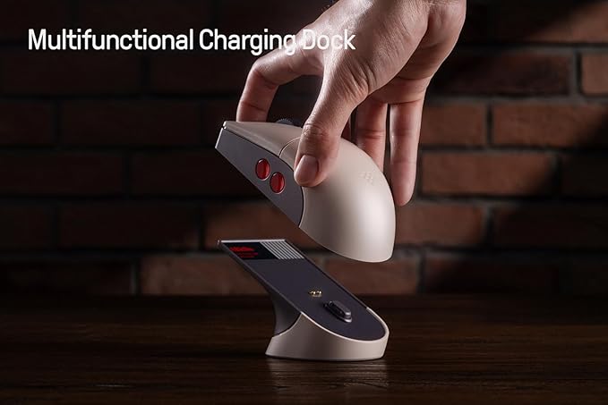 8Bitdo Retro R8 Mouse with Charging Dock, PAW 3395 Optical Sensor DPI 26K, 4K Polling Rate, Programmable Buttons, Kailh Sword GM X Micro Switches, Ambidextrous - N Edition