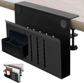 Desk Side Storage, Desk Laptop Holder with Magnetic Pen Holder, No Drill Desk Side Organizer for Office and Home Fits Flat Edge 0.3" to 2.3"