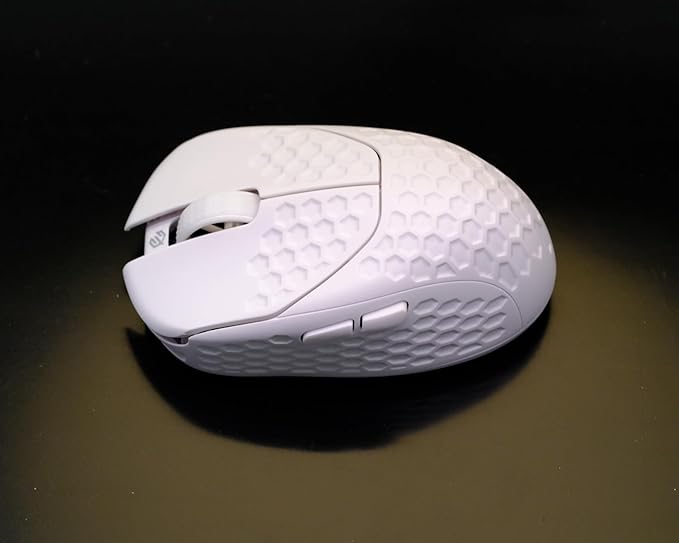 GWolves HTR Lightweight Wireless Fingertip Grip Gaming Mouse,~28Gram,8K-Report,Low Latency,PAW3395 26,000CPI,Nrf52840 CPU,6 Programmable Btns,On-Board Memory,PC/Mac and Laptop (No-Honeycomb, White)