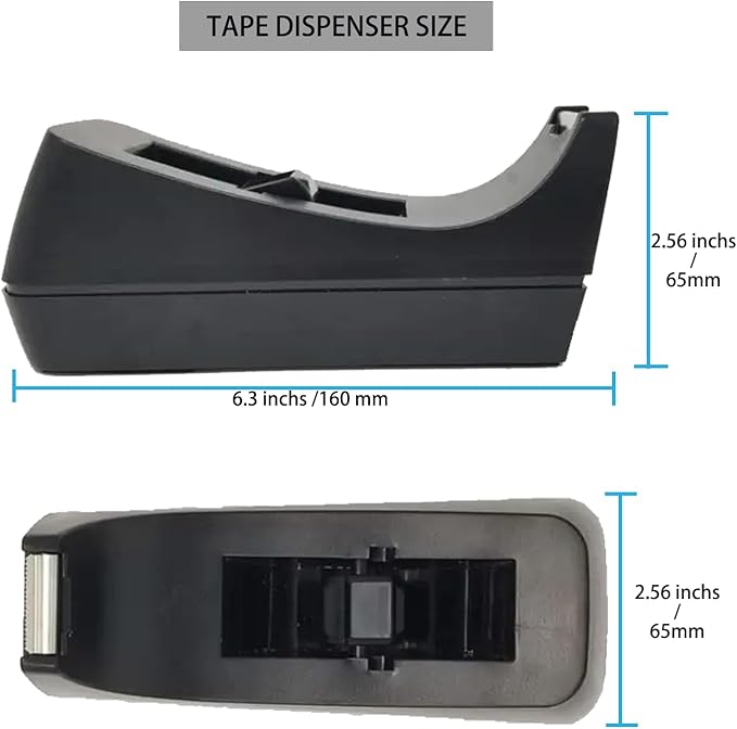 Desk Tape Dispenser with 10 Rolls Clear Tape, Desktop Tape Holder with Non-Slip Nano Adhesive Base, 1 Inch Core Tape Dispenser for Home Office School Supplies