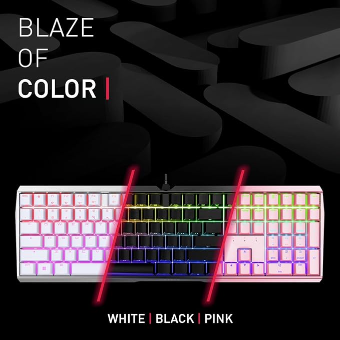 CHERRY MX Board 3.0 S Wired Mechanical Keyboard Aluminum Housing MX Red Silent Switches for Gaming and Office, Black (Renewed)
