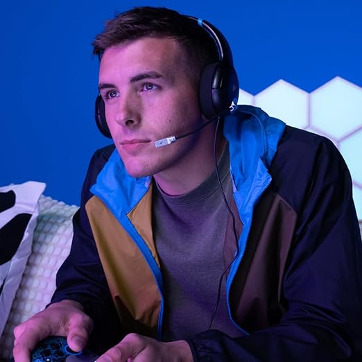 PDP Gaming AIRLITE Stereo Headset with Mic for Nintendo Switch/Lite/OLED - Wired Power Noise Cancelling Microphone, Lightweight, Soft Comfort On Ear Headphones (Moonlight Black/Blue)