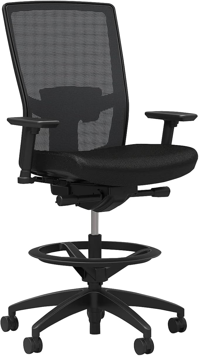 STAPLES Workplace 2.0 Drafting Stool, Mesh, Black