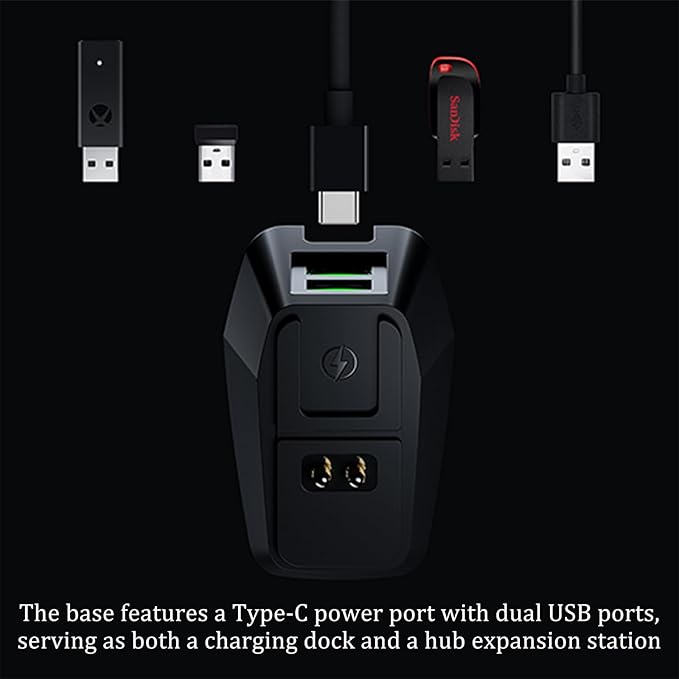 for Logitech G PRO X Superlight/2/2 Dex Dedicated Black Wireless Mouse Charger 11 RGB Modes, Compatible with DeathAdder v2 Pro and Other Gaming mice Gaming Gear for Esports Players (Black)