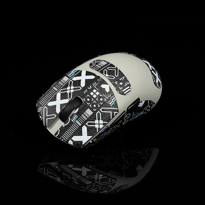 Grip Tape for Lamzu Maya X - Anti-Slip,Enhanced Control, Sweat Resistance,Improves FPS Gaming Grip & Mouse Protection [Pre-Cut] Printsteam Black White 0.5mm