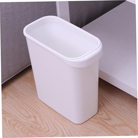 PRETYZOOM Nordic Style Rectangular Waste Bin Slim Compact Garbage Can for Bathroom Kitchen Living Room Multi-Purpose Desktop Organizer for Spaces