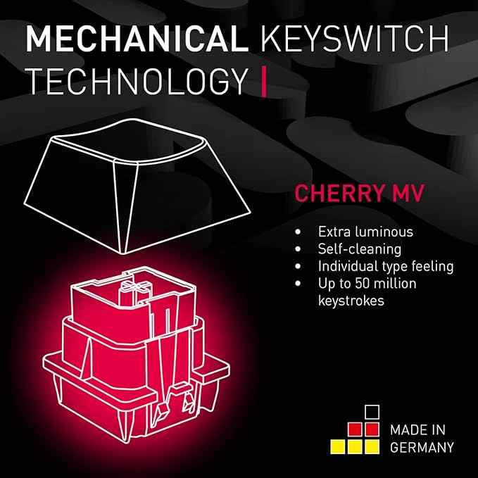 Cherry MV 3.0 Viola Wired Mechanical Gaming Keyboard. RGB Backlight with Cross Linear Viola Switches. from The Makers of The MX Switch. (White)
