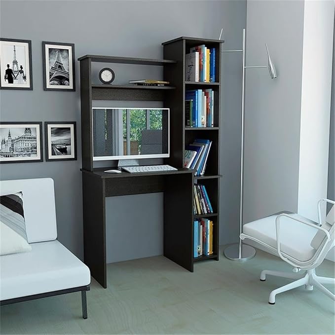 Home Square 2-Piece Set with Cabinet Bookcase and Home Office Desk