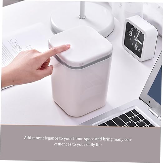 Slim Desktop Trash Can Set of 2 Tiny Miniature Office Garbage Bins Creative Cartoon Shaped Waste Baskets