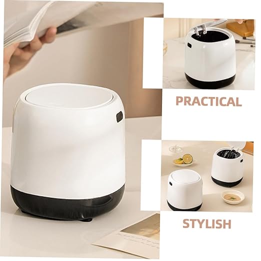 Zerodeko Slim Trash Can Recycle Bin for Office Bedroom Living Room Mini Desktop Garbage Can Portable Easy to Move Small