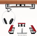 IFCASE Under Desk Laptop Mount & Headphone Holder with Adhesive & Screw, Hard Aluminum Under Table Desk Holder for Laptop, Mac mini, MacBook Pro (Silver)