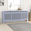 MDF Radiator Cover Cabinet Shelf, Heater Heating Side Stand Radiator Cover Living Room Furniture Decor, Gray 80.7"x8.1"x32.1",-453