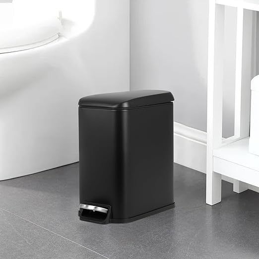 Bigacc 1.3 Gallon Kitchen Trash Can, Stainless Steel Small Trash Can & Mini Garbage Can with Removable Plastic Inner Bucket Lid, Foot Pedal, Waste Bin for Bathroom,(2 Set)
