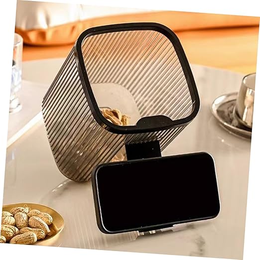 Slim Desktop Trash Can Phone Holder Small Waste Basket for Room Office Kitchen Bathroom Garbage Container