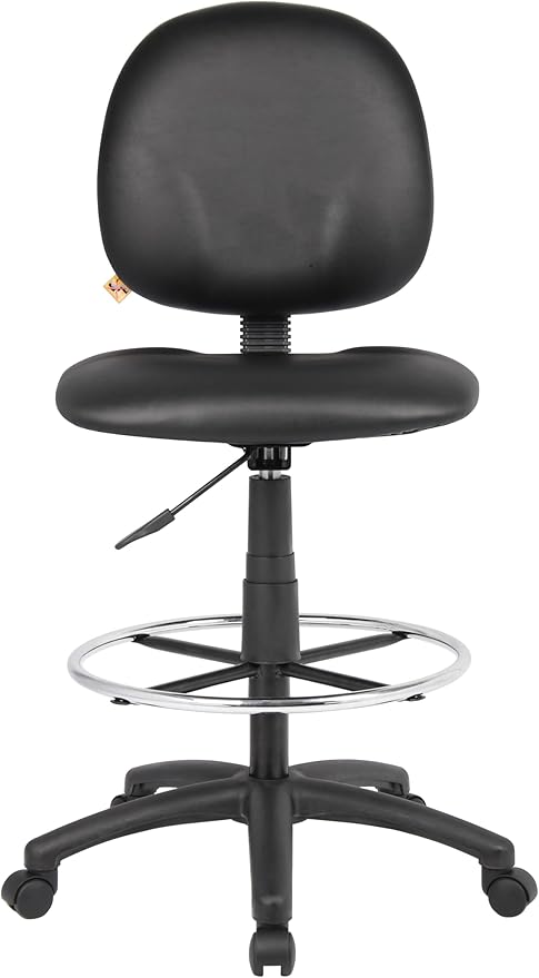 Boss Office Products Stand Up Caressoft Drafting Stool Without Arms in Black (B1690-CS)