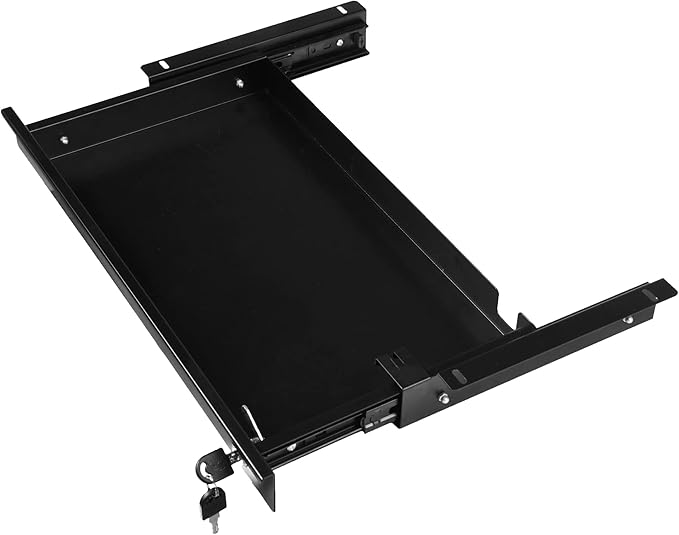 Frassie 17 Inch Under Desk Pull-Out Drawer with Lock Office Mounted Sliding Metal Pencil Drawer for Standing Desk