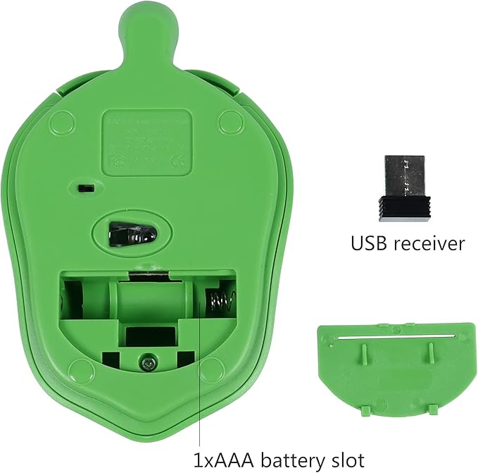 elec Space Wireless Turtle-Shaped Mouse, 2.4G Optical Computer Mouse, 3 Buttons, 12 x 7.7 cm (Mint Green)