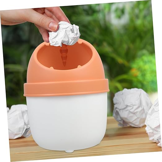 Operitacx Cute Dinosaur Mini Trash Can Lid Slim Desktop Waste Bin for Bedroom Office and Kitchen Compact Waste Basket for Efficient and Versatile Use