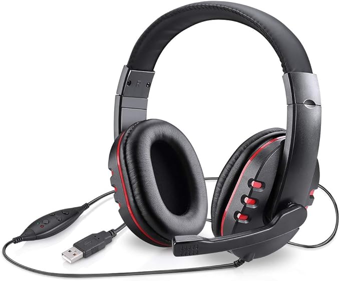 Picozon USB Gaming Headset Headphone with Microphone for PS4, PS5, Multi-Device Gaming