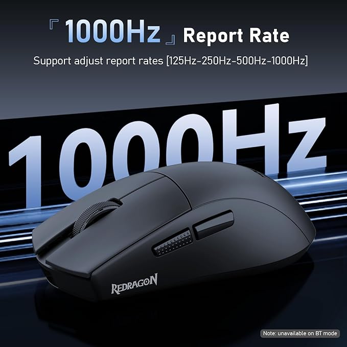 Redragon M999 Wireless Gaming Mouse, Tri-Mode Mouse with RGB Magnetic Charging Dock, 45000 DPI MAX Adjustable, 4 Programmable Buttons, Ergonomic Design for PC Laptop Mac