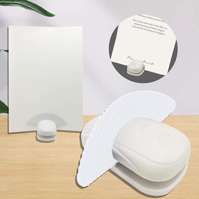 Paper Holder Stand for Desk, Paper Stand for Desk When Typing, Document Holder, Portable Counterweight Copies Stand Desktop Clamp for A4 Paper Documents Office Typing Reading (White)