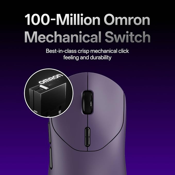 Rapoo VT2 Wireless Gaming Mouse, True 8K Wireless Polling Rate, 53g Lightweight, Up to 750 Hr Battery, Nordic nRF54L15 MCU, 100-Million Mechanical Switch, 10 Programmable Buttons, Macro Enabled