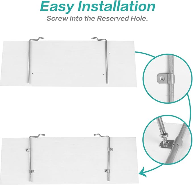 Pegboard Shelves, White 16" x 6" Large Peg Board Racks 2Pack Wall Organizer Shelf, 1/4 inch Heavy Duty Metal Brackets Fit All Pegboards, Wood Slats, Craft Garage Workbench Office Shelving Accessories