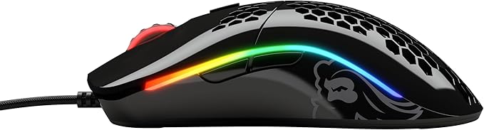 GLORIOUS Model O- (Minus) Compact Wired Gaming Mouse - 58g Superlight Honeycomb Design, RGB, Pixart 3360 Sensor, Ambidextrous, Omron Switches - Glossy Black