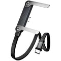 240W Braided Fast Charge Cable with Built-in Phone Stand, Portable Charger Cable with Invisible Stand,USB C to USB C Fast Charging Cable 90 Degree Right Angle, Foldable Charger Cord with Hidden Holder