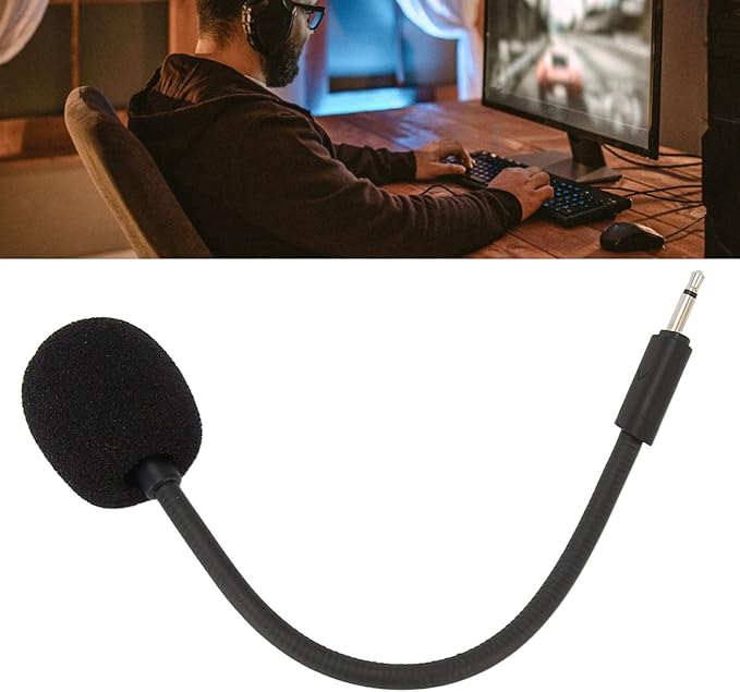 Diyeeni Detachable Microphone Mic Fits for 100 Gaming Headsets, Noise Cancelling Replacement Mic 2.5mm Jack, Bendable Microphone Arm, Plug and Play