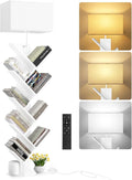 9 Tier Tree Bookshelf with Light, Remote & Timer, Dimmable Tall Floor Book Shelf, Narrow Wood Bookcase, Small Book Organizer Shelves for Living Room, Bedroom, Home Office (White)